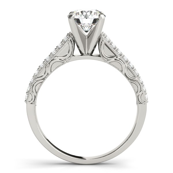14k White Gold Pronged Diamond Antique Style Engagement Ring (1 1/3 cttw)
