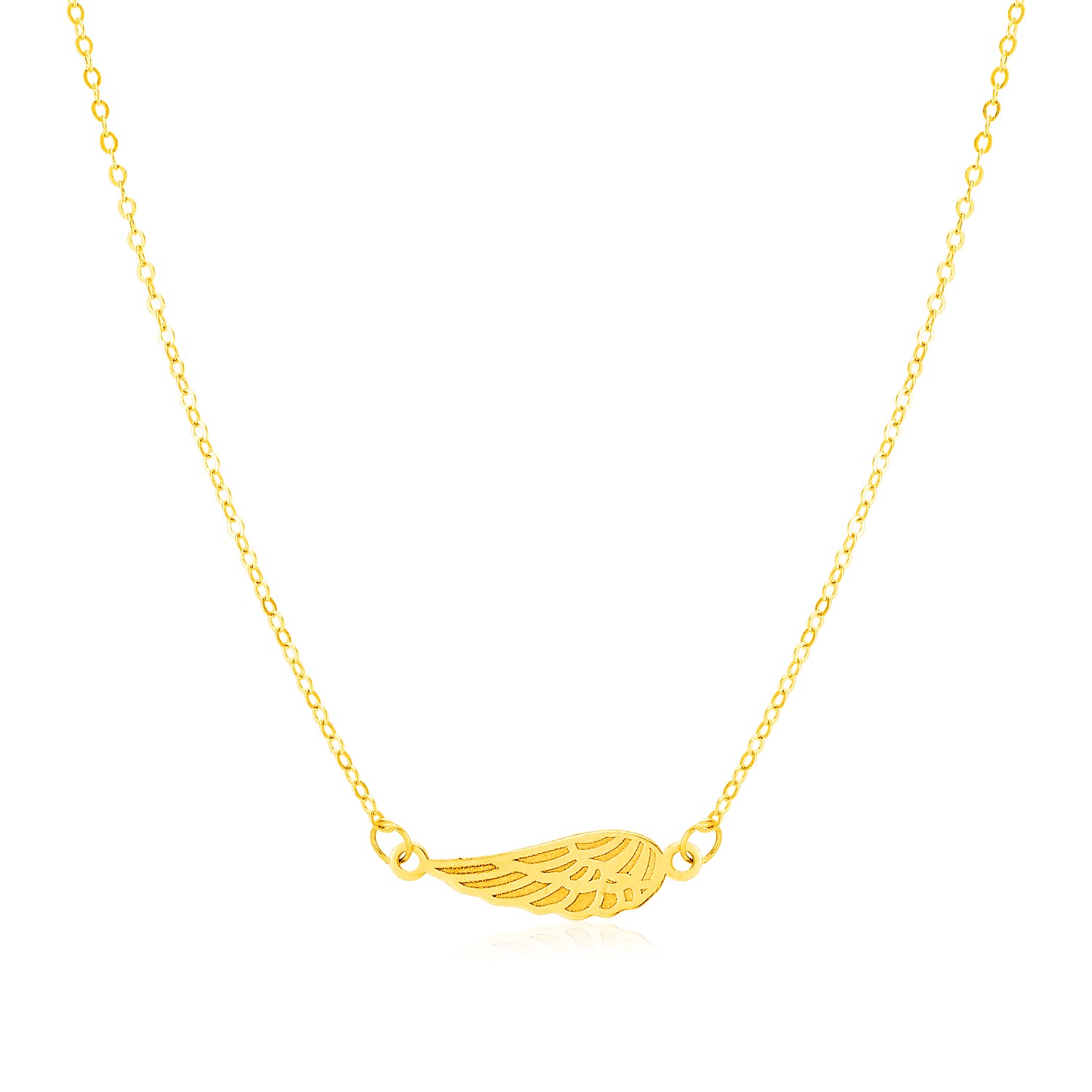 14K Yellow Gold Angel Wing Necklace