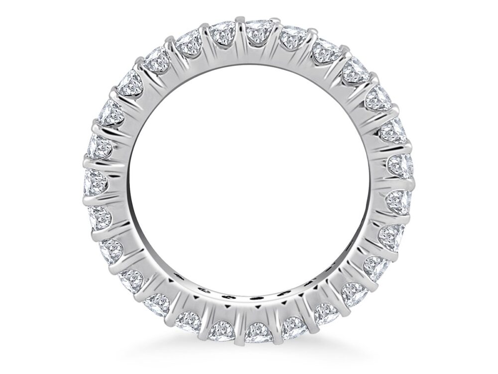 14k White Gold Common Prong Round Diamond Eternity Ring - Image 3