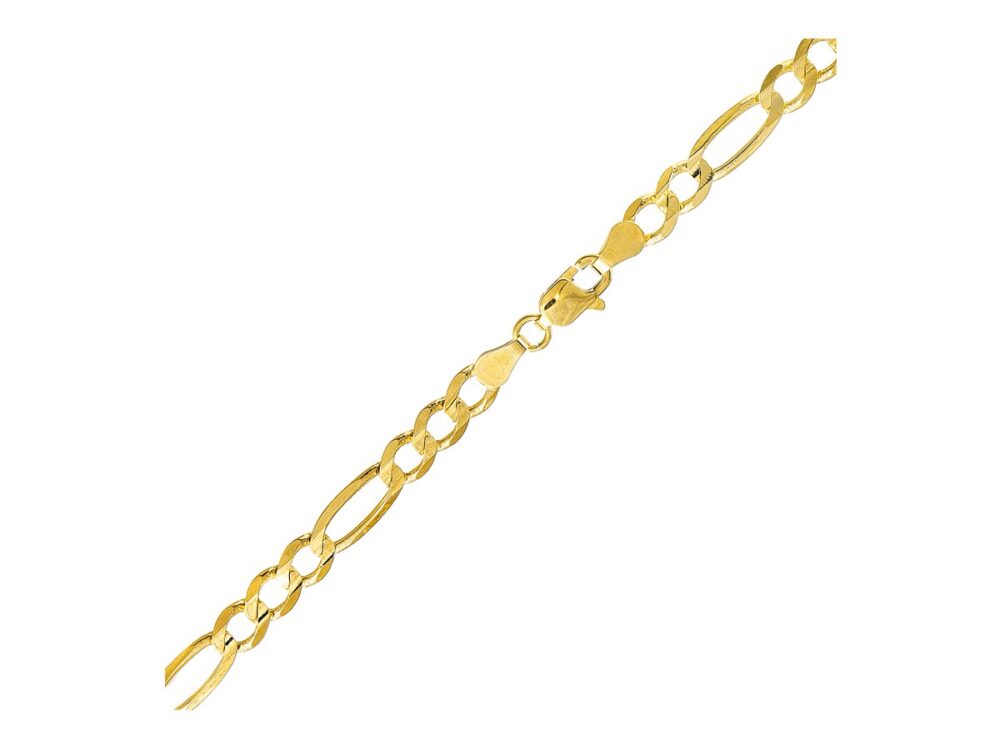 10k Yellow Gold Lite Figaro Bracelet (5.60 mm) - Image 4