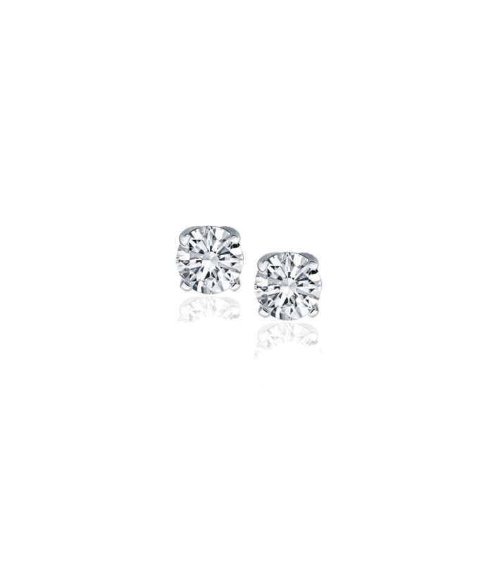 14k White Gold Diamond Four Prong Stud Earrings (1/4 cttw)