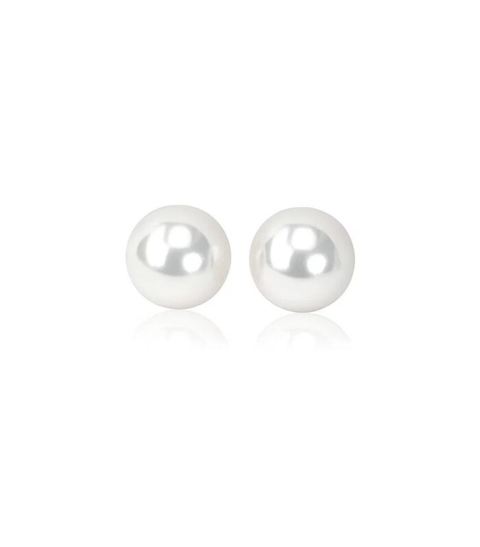 14k Yellow Gold Freshwater Cultured White Pearl Stud Earrings (6.0 mm)