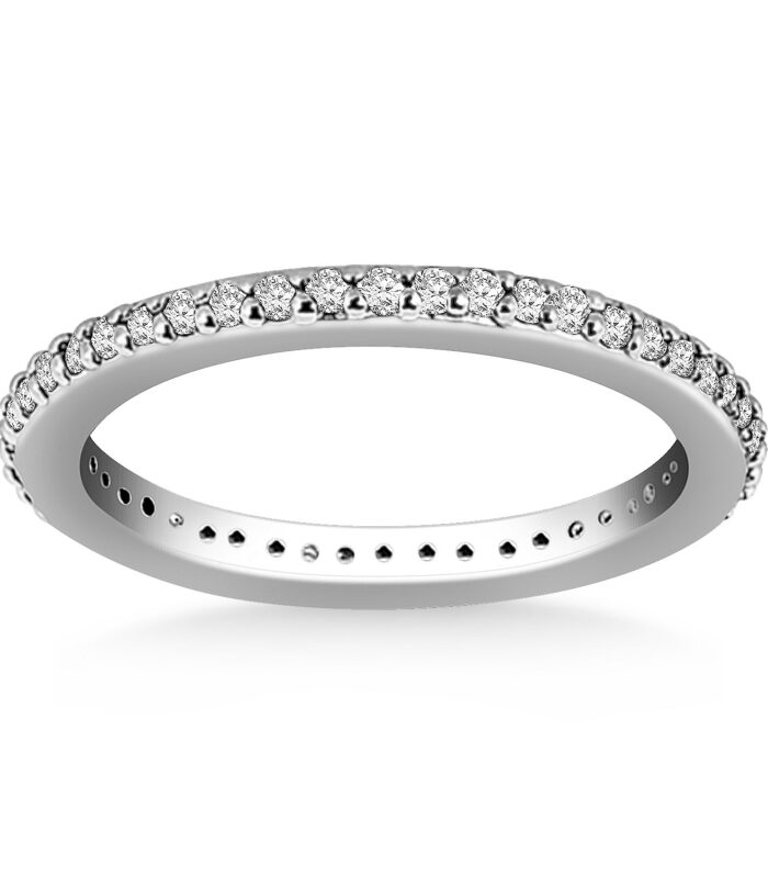 14k White Gold Round Diamond Eternity Ring