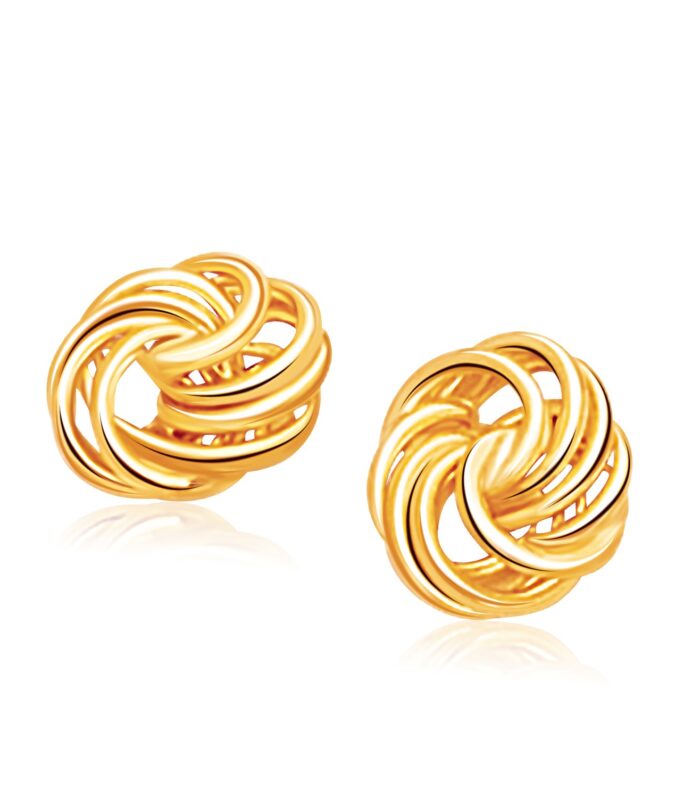 Rosetta Petite Love Knot Stud Earrings in 14k Yellow Gold