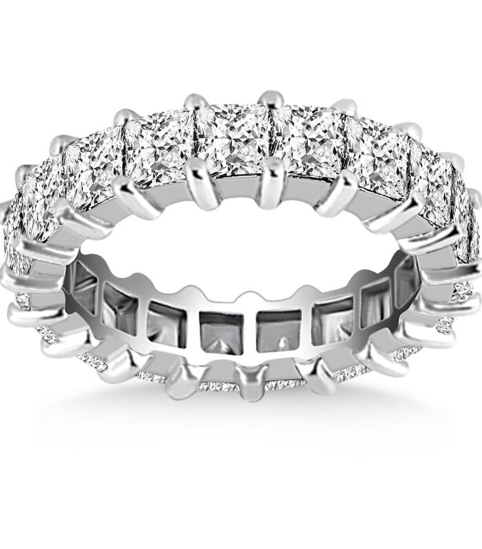 14k White Gold Common Prong Princess Cut Diamond Eternity Ring