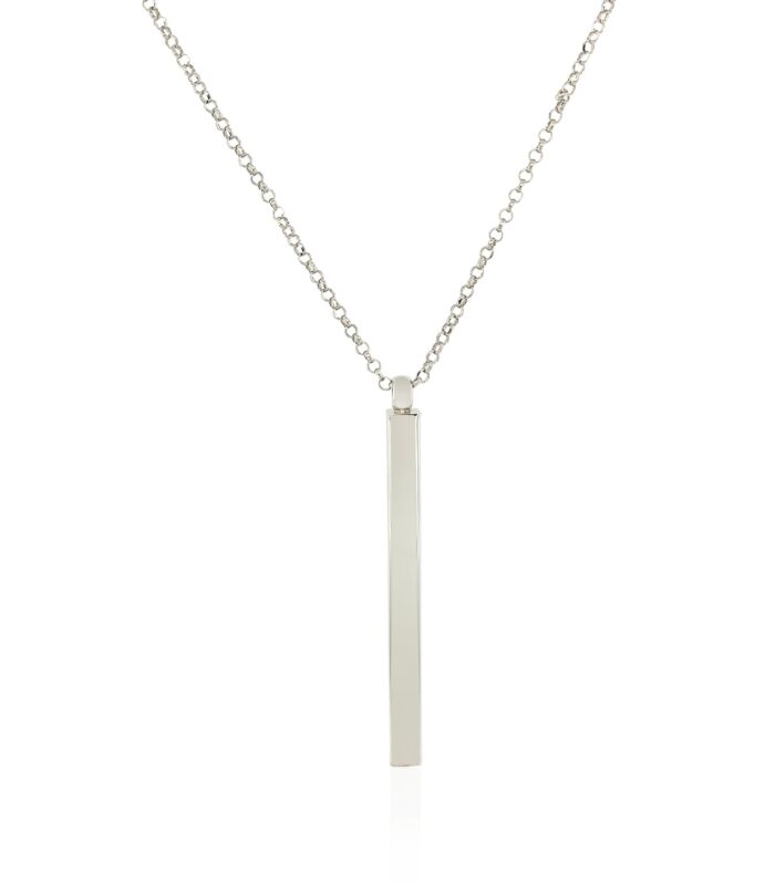 Sterling Silver 24 inch Necklace with Long Polished Bar Pendant