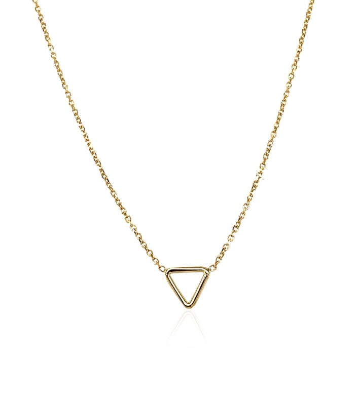 14k Yellow Gold Necklace with Petite Open Triangle Pendant