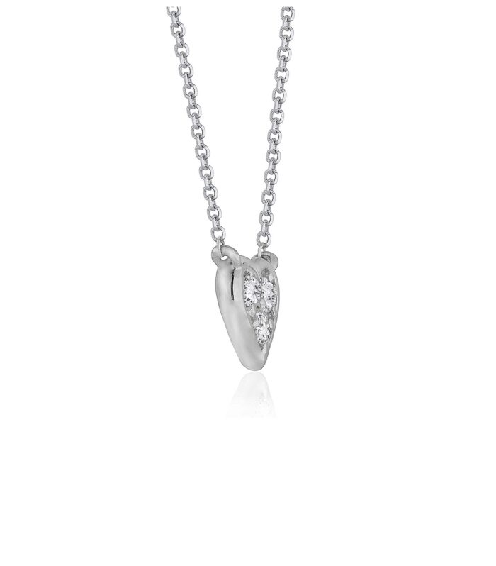 Diamond Heart Design Pendant in 14k White Gold