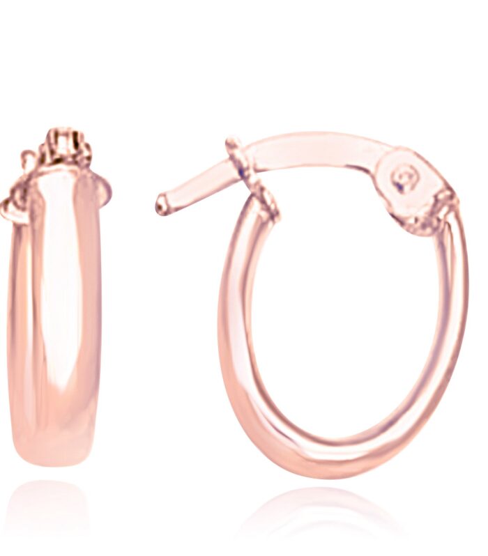 14k Rose Gold Tube Style Hoop Earrings