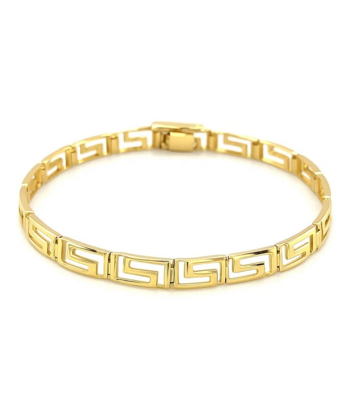 14k Yellow Gold Fancy Greek Key Motif Bracelet