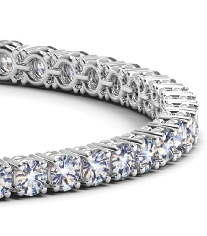 14k White Gold Round Diamond Tennis Bracelet (10 cttw)