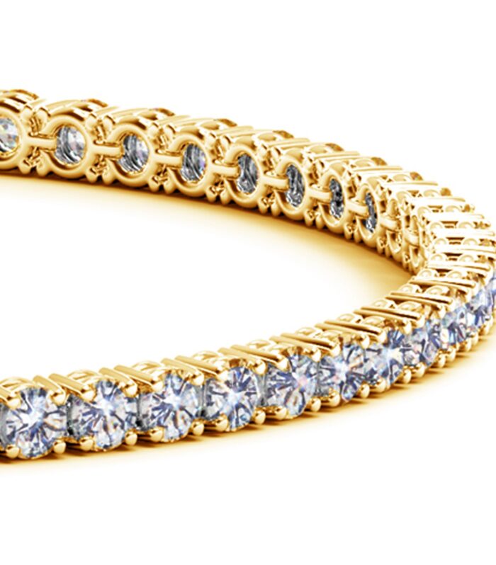 14k Yellow Gold Round Diamond Tennis Bracelet (5 cttw)