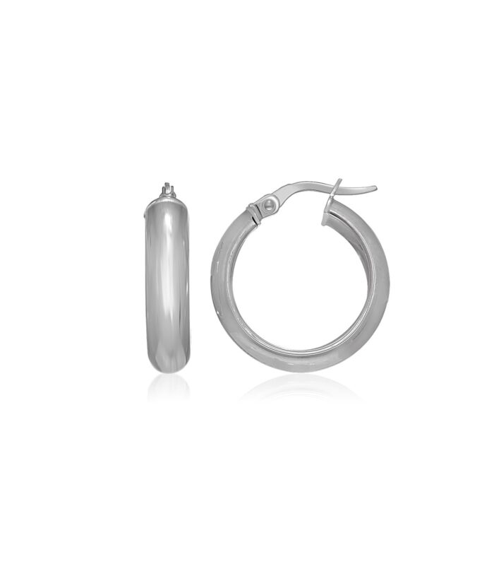 14k White Gold Hoop Style Earrings