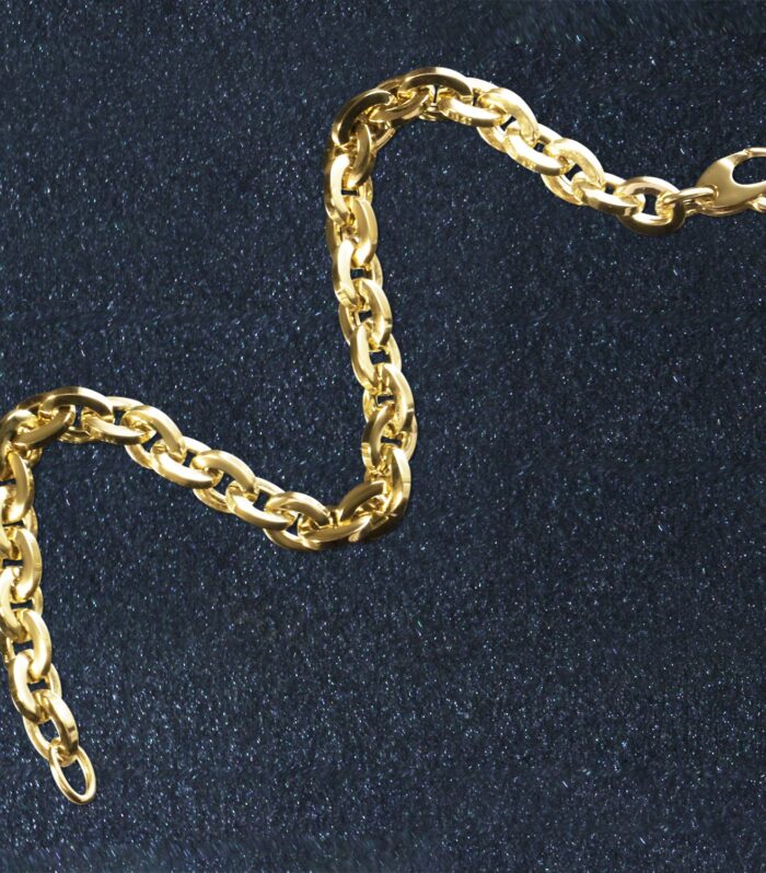 Shiny Oval Link Bracelet in 14k Yellow Gold (6.50 mm)