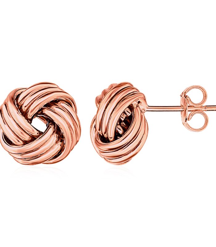 Love Knot Post Earrings in 14k Rose Gold
