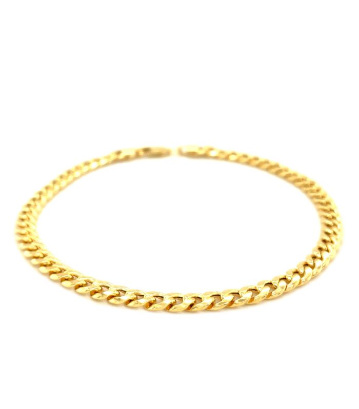 14k Yellow Gold Miami Cuban Semi Solid Bracelet (4.50 mm)