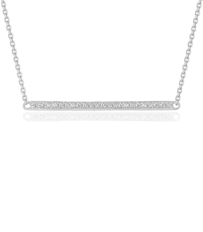 Diamond Bar Pendant in 14k White Gold (1/4 cttw)