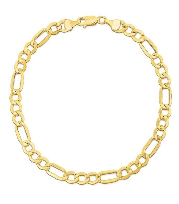 10k Yellow Gold Lite Figaro Bracelet (5.60 mm)