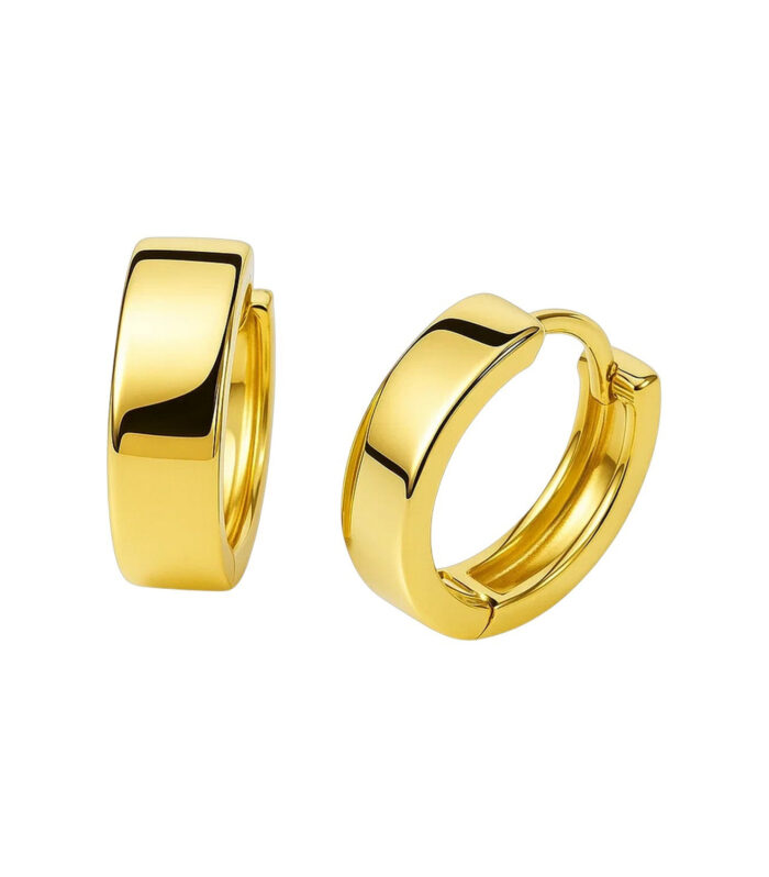 14k Yellow Gold Snuggable Hoop Earrings