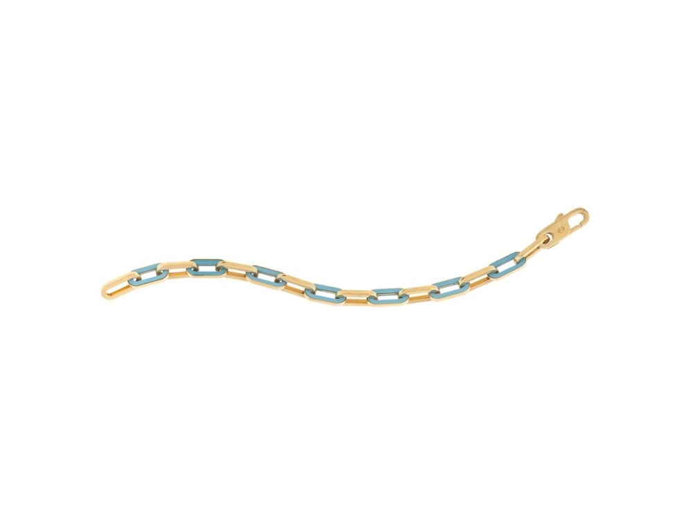 14k Turquoise Paperclip Bracelet - Image 3