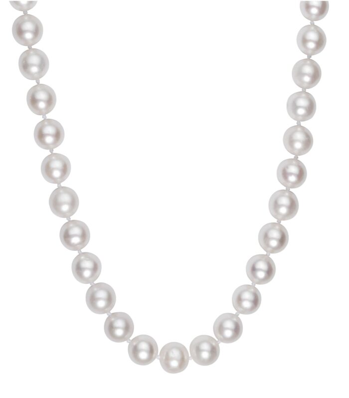 Pearl Necklace with Ball Clasp in 14k Gold