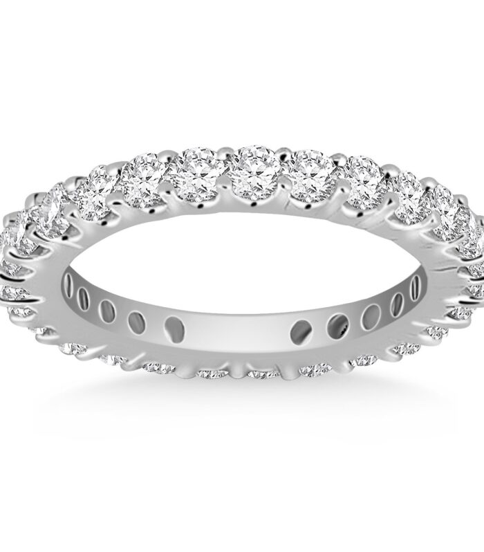 14k White Gold Common Prong Round Diamond Eternity Ring