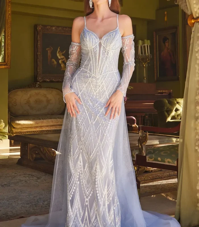 Twilight Petal Embellished Ball Gown