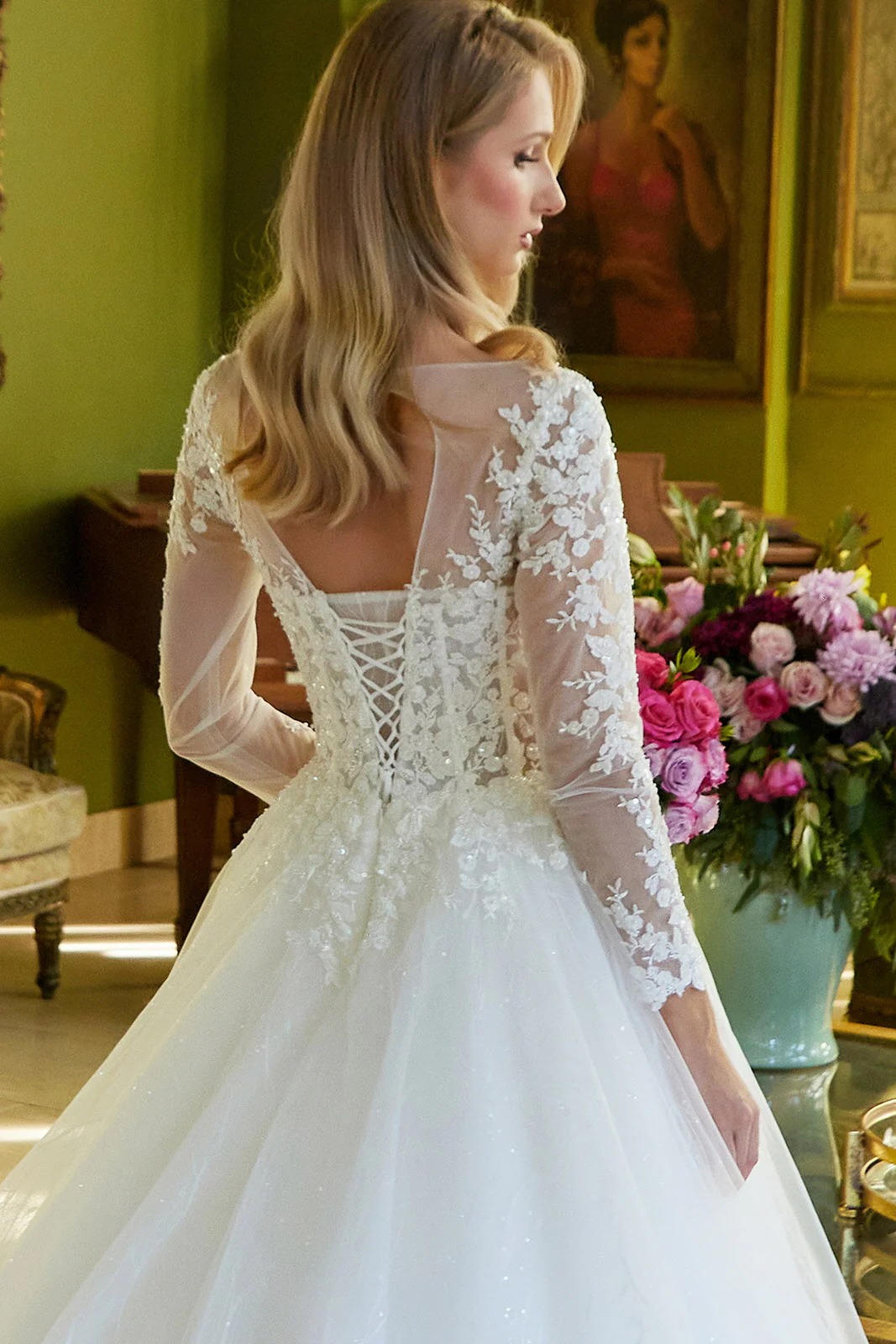 Elegant Long-Sleeve Bridal Gown - Image 3