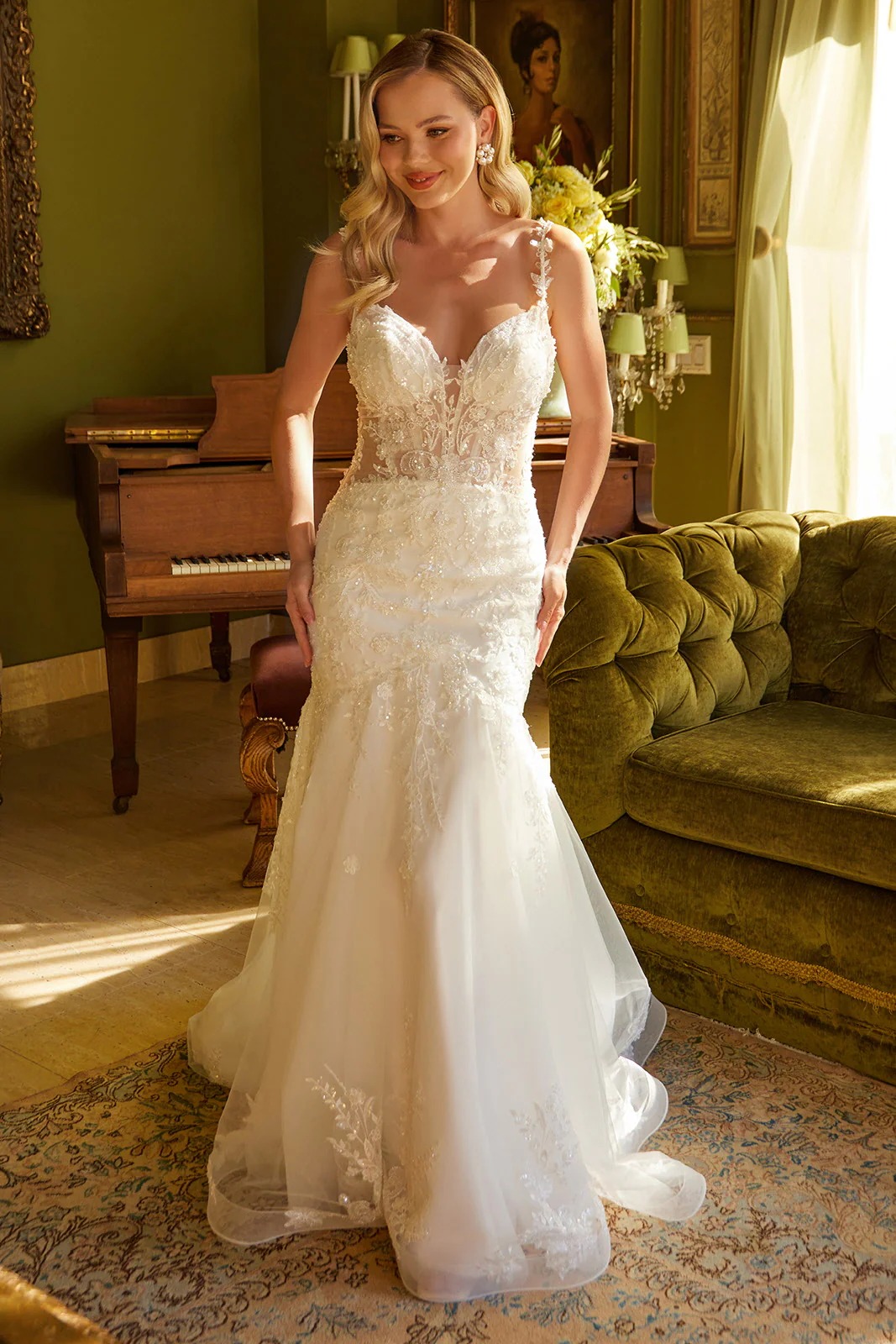 Embellished Appliqué Mermaid Bridal Dress
