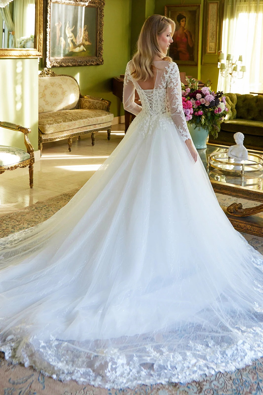 Elegant Long-Sleeve Bridal Gown - Image 2
