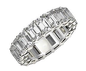 Emerald Cut Lab Grown Diamond Eternity Ring in 14k White Gold (8 cttw FG/VS2)