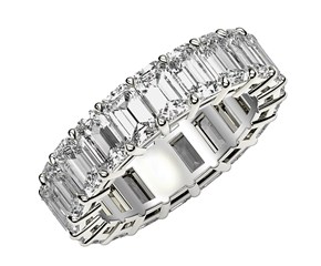 Emerald Cut Lab Grown Diamond Eternity Ring in 14k White Gold (7 cttw FG/VS2)
