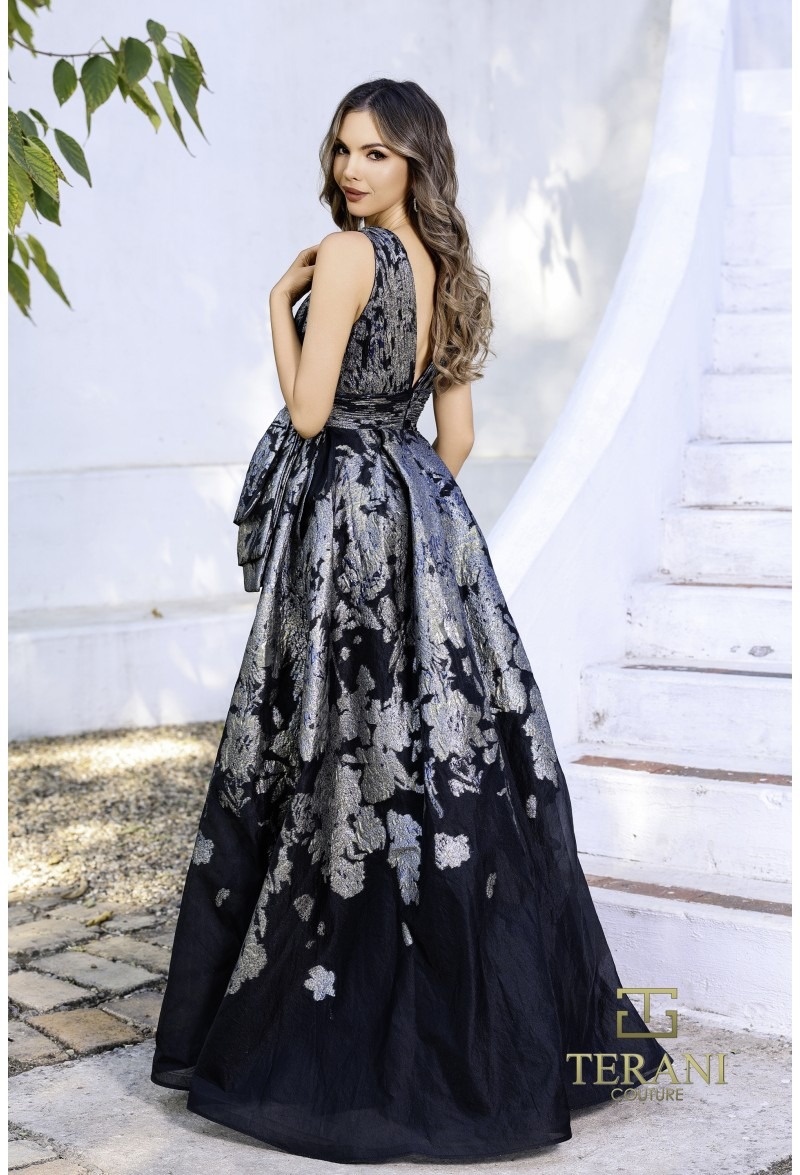 Pearlescent Off-Shoulder Ball Gown With Structured Overskirt - Image 2
