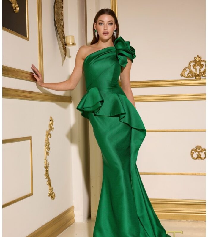 Beaded Strapless Mermaid Gown With Detachable Tulle Overskirt