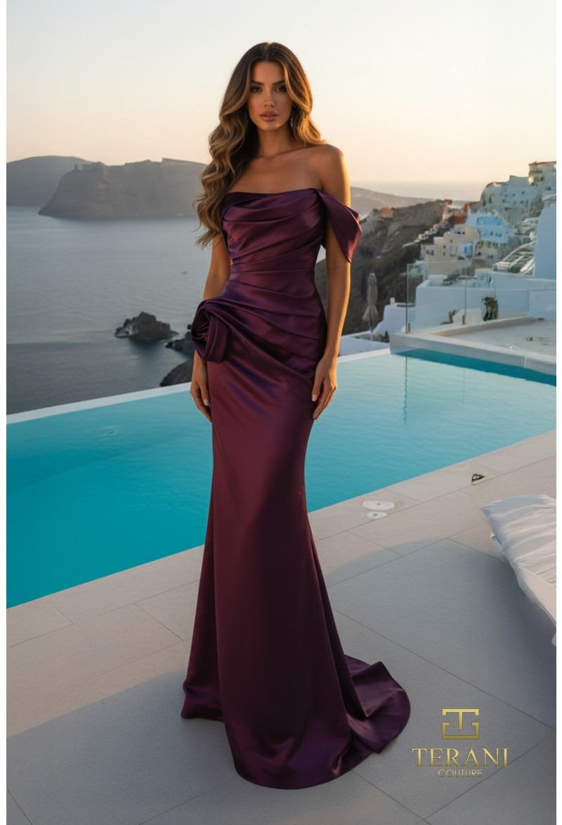 Embellished One-Shoulder Gown With Draped Side Panel - Image 9