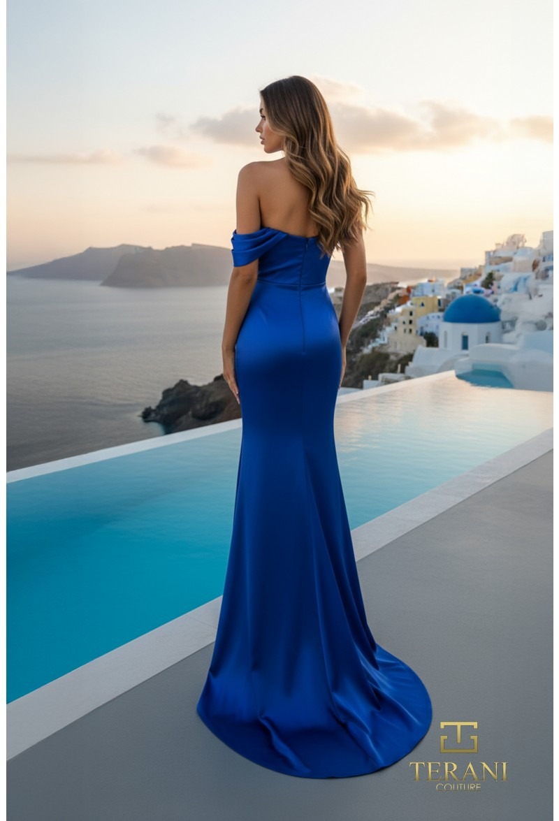 Embellished One-Shoulder Gown With Draped Side Panel - Image 6
