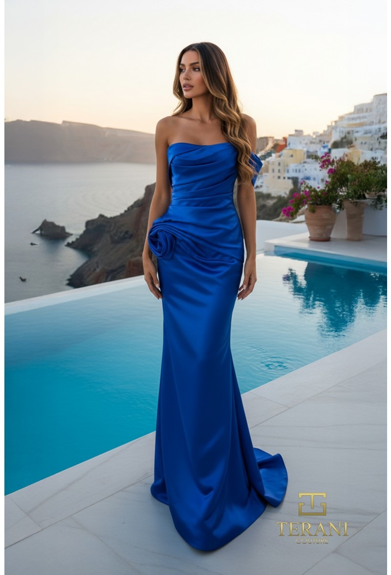 Embellished One-Shoulder Gown With Draped Side Panel - Image 5