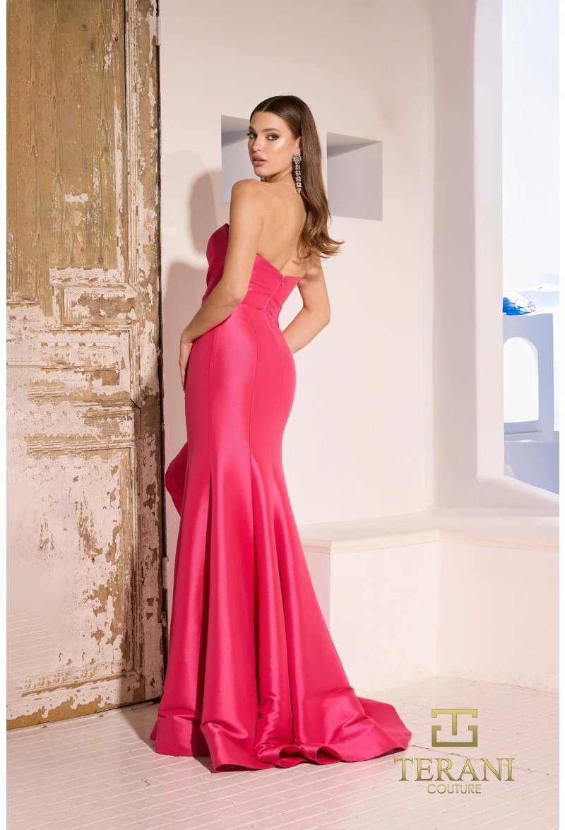 Sequined Strapless Mermaid Gown With Detachable Overskirt - Image 3