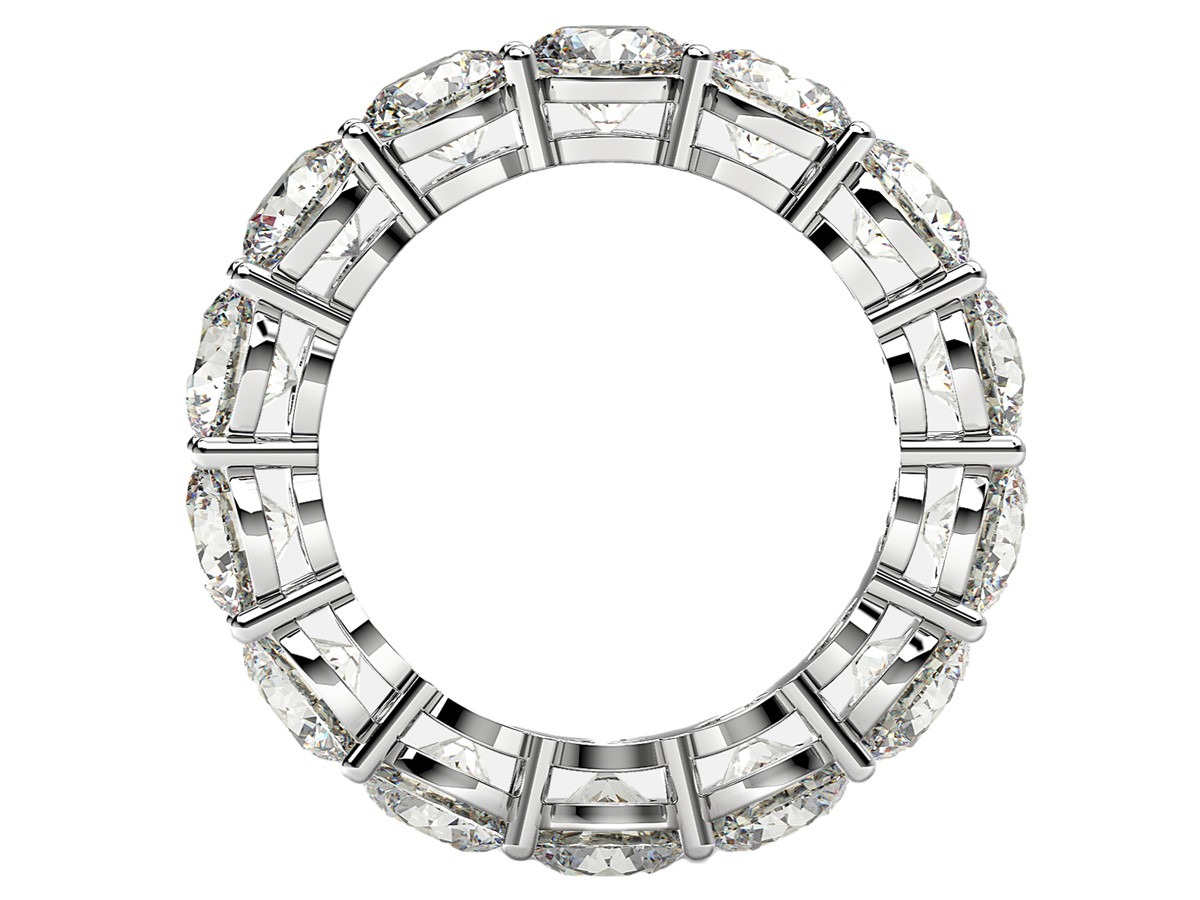 Round Cut Lab Grown Diamond Eternity Ring in 14k White Gold (6 cttw FG/VS2) - Image 3