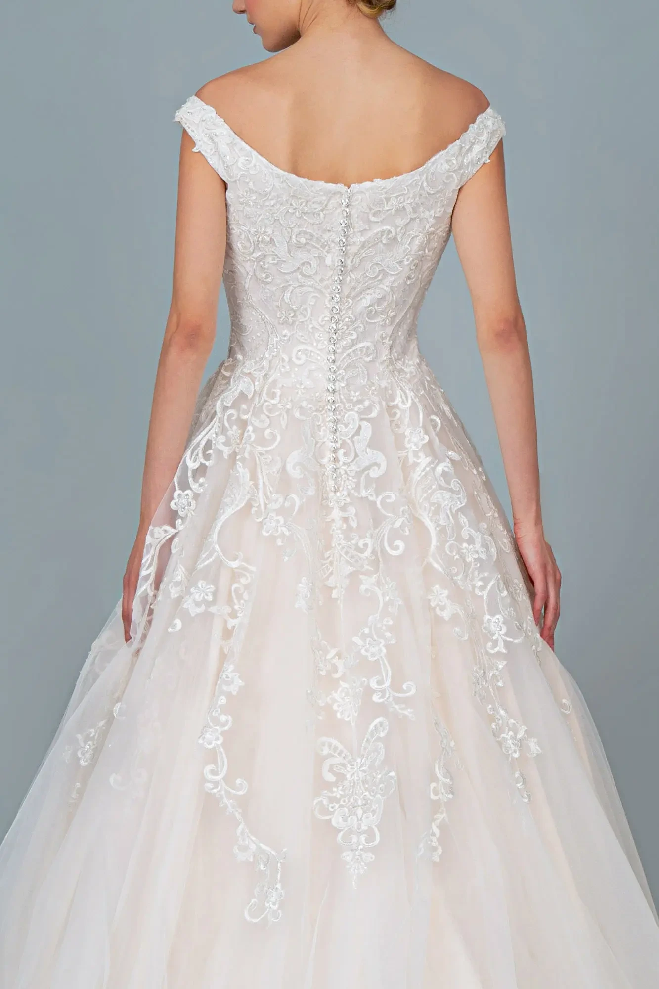 Broidery Embellished A-Line Wedding Gown - Image 4