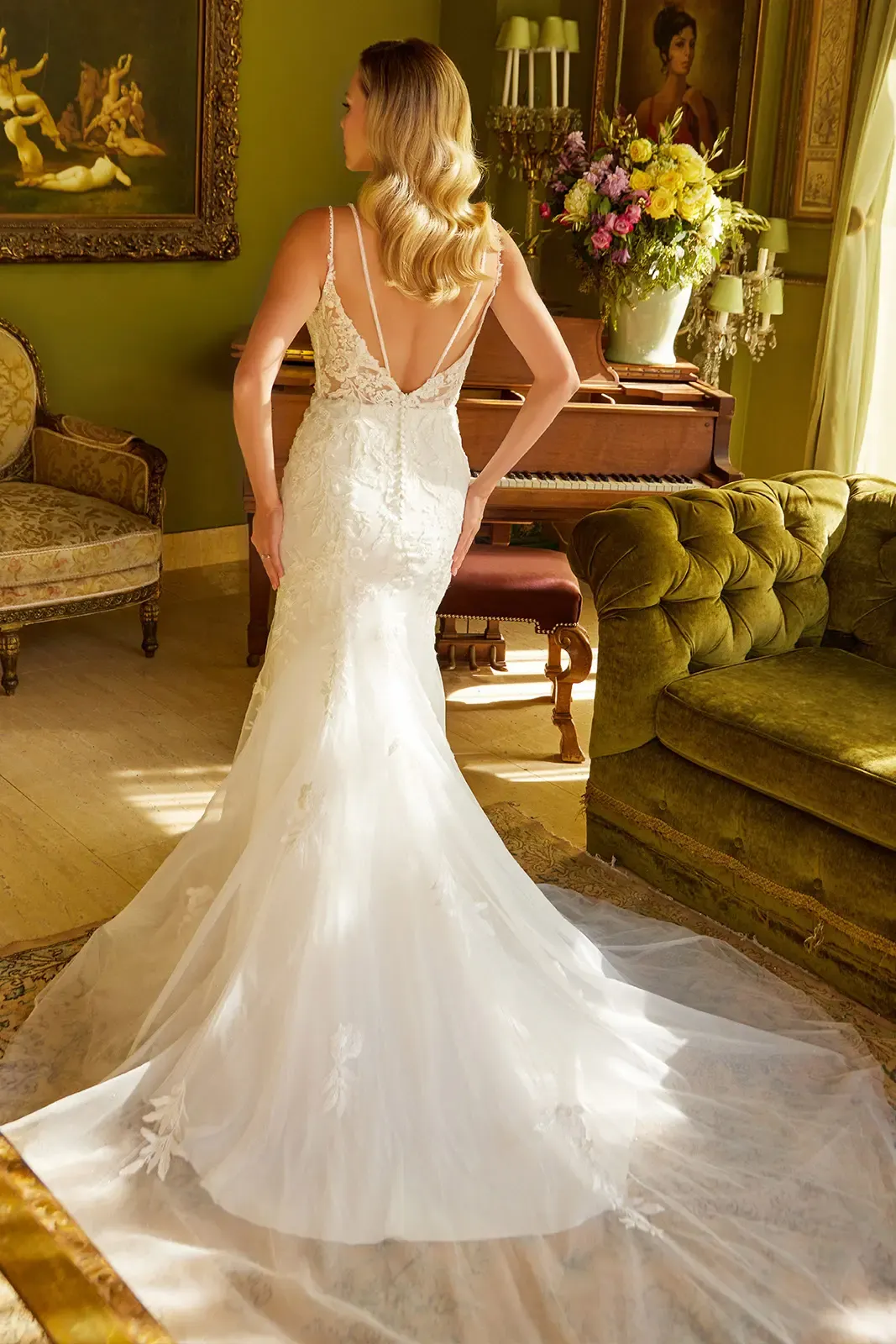 Sequin Embroidered Wedding Gown - Image 2