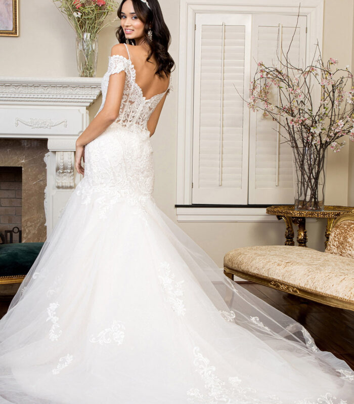 Mermaid Embroidered Wedding Gown