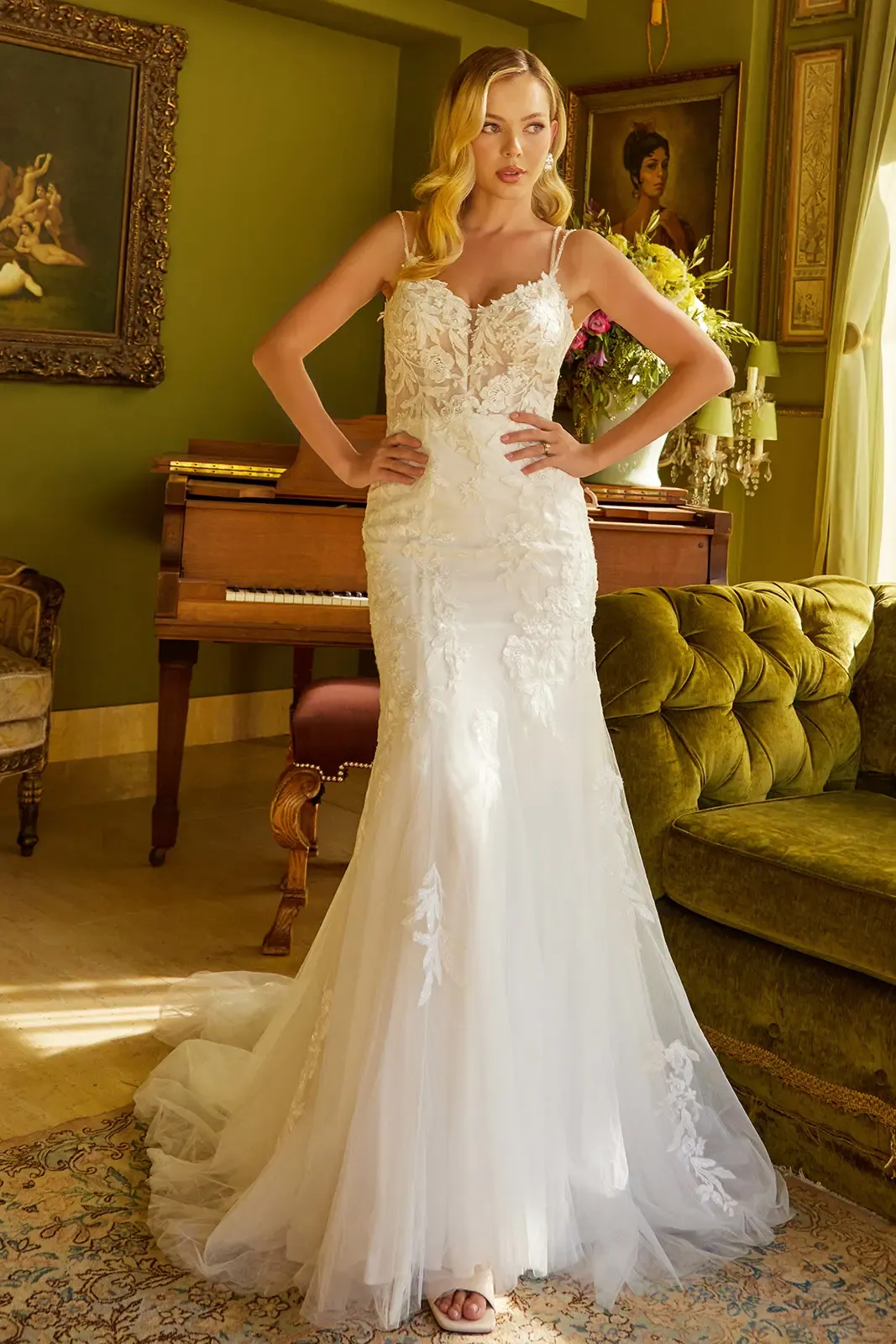 Sequin Embroidered Wedding Gown - Image 4