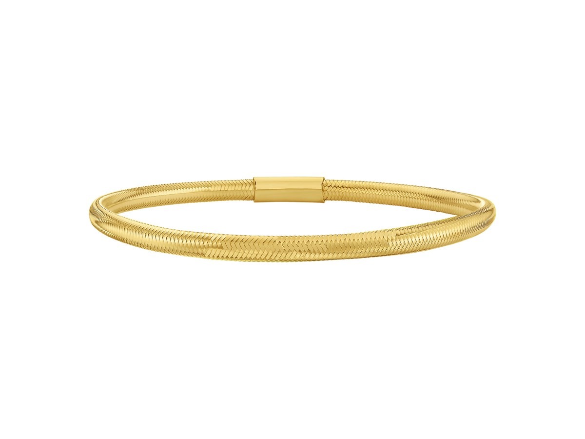 14K Yellow Gold Small Stretch Mesh Bracelet (3.40 mm) - Image 4