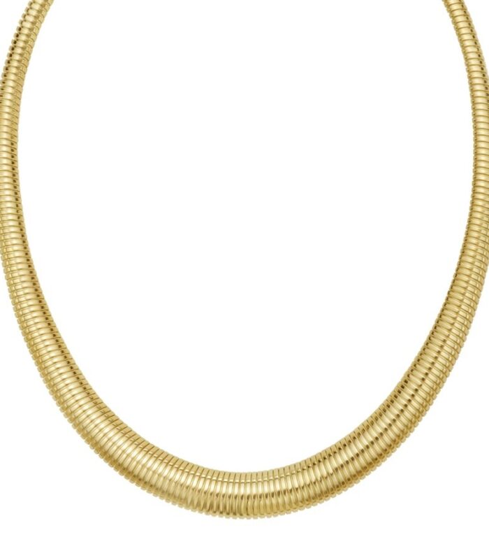 14K Yellow Gold Graduated Tubogas Necklace