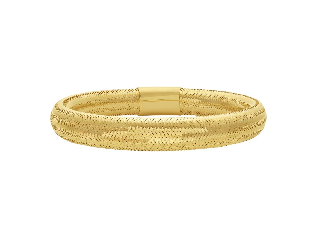 14K Yellow Gold Large Stretch Mesh Bracelet (8.80 mm) - Image 2