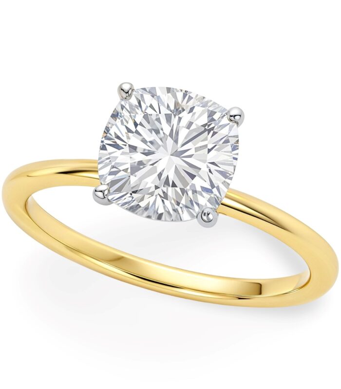1 Carat Cushion Lab Grown IGI G/VS1 Diamond Solitaire Ring