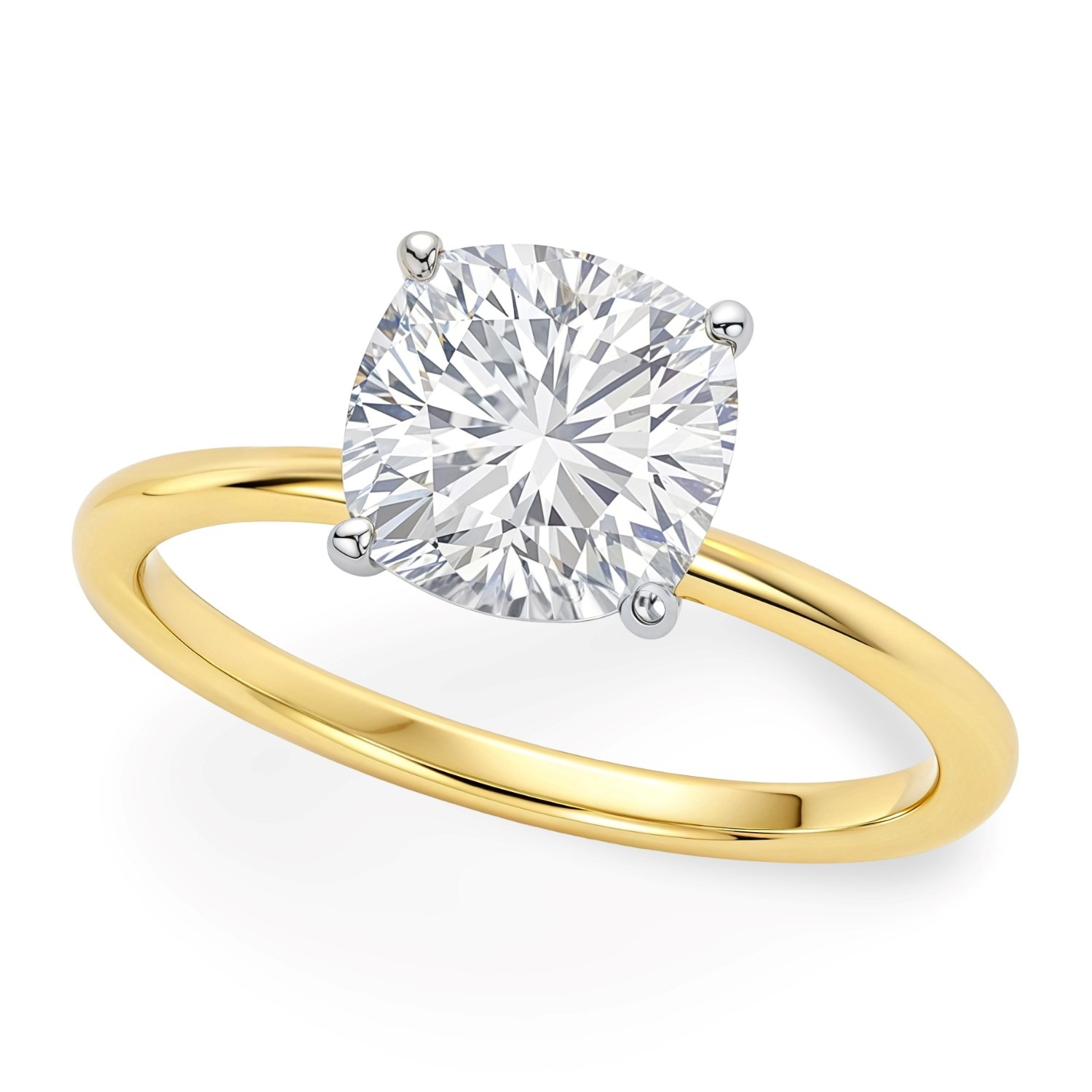 1 Carat Cushion Lab Grown IGI G/VS1 Diamond Solitaire Ring