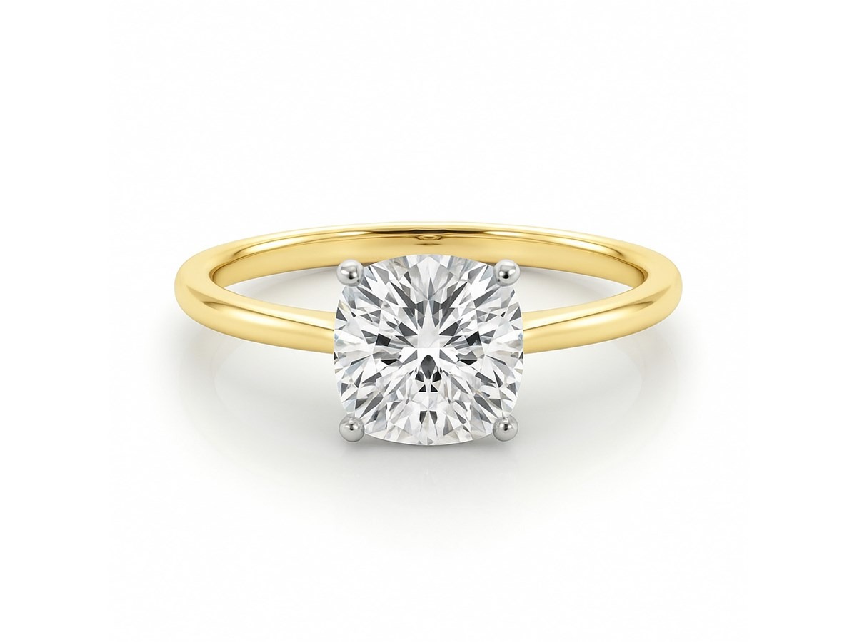 1 Carat Cushion Lab Grown IGI G/VS1 Diamond Solitaire Ring - Image 2