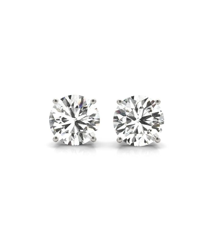 4 cttw Certified IGI Lab Grown Round Diamond Stud Earrings 14k White Gold (G/VS2)